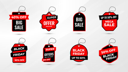Wall Mural - black friday sale tag collection. special discount offer design. black friday discount banner design