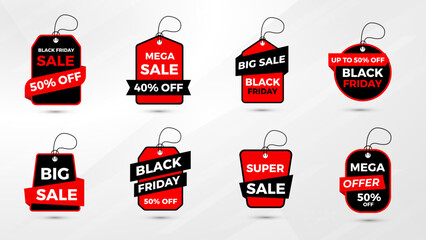Wall Mural - black friday sale tag collection. special discount offer design. black friday discount banner design