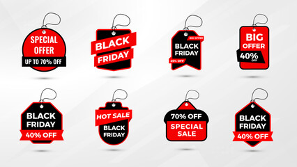 Wall Mural - black friday sale tag collection. special discount offer design. black friday discount banner design