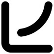 curve animation icon, simple vector design