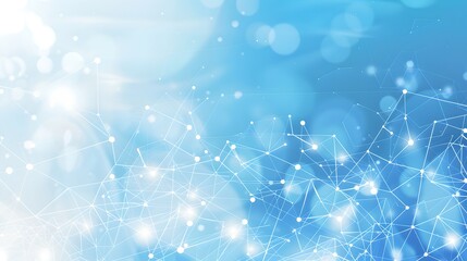 Aufkleber - Abstract blue background with a network of connecting lines and dots, represents technology and connectivity. Modern, digital feel for web and print. AI