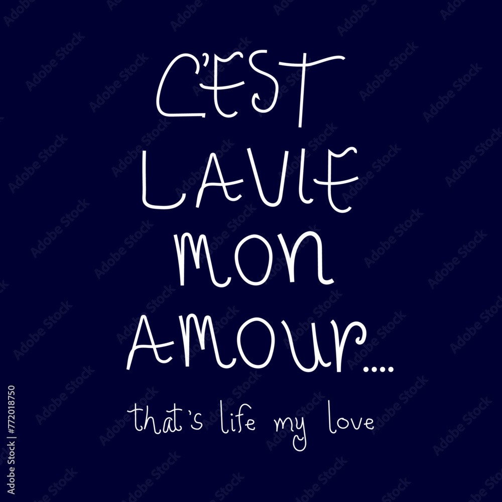 Cest-La-Vie C'est La Vie Mon Amour means \, image size:1000x1000
