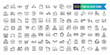 © Rubbble - Food delivery service icons set. Outline set of food delivery service icons design isolated.. Outline icon collection. Editable stroke.