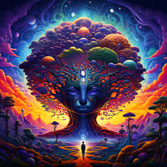 an image that represents the concept of expanded psychedelic consciousness.