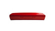 A red wooden coffin, isolated on a transparent background
