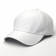© Luiri Art - A plain white baseball cap with a curved brim and an adjustable strap, showcased on a white background, perfect for casual wear or as a customizable promotional item.