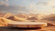 3D render podium of The Sahara Desert, Africa - The largest hot desert in the world.Granite Material