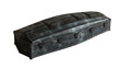 A black wooden coffin, isolated on a transparent background
