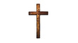 A wooden cross, isolated on a transparent background

