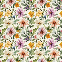 Floral Blossom Seamless Background