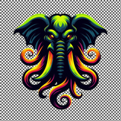 Wall Mural - elephant head in vector style, suitable for esport logo