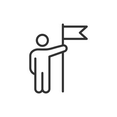 Poster - Career icon. Business teamwork, team building, work group and human resources minimal thin line web icon set