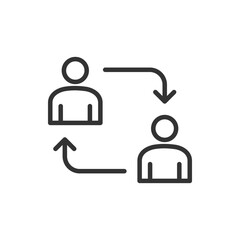 Poster - Communication icon. Business teamwork, team building, work group and human resources minimal thin line web icon set