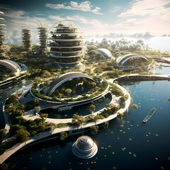 Poster - Floating city powered by renewable energy. 