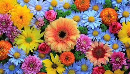  Vibrant Blossoms: A Background of Colorful Flowers