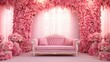 Blooming rose colored dreams  pink wedding stage