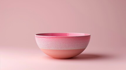 Wall Mural - Pink Ceramic Bowl with White Speckled Design on Pink Surface
