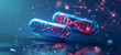 DNA Strand Inside Transparent Capsule Illustration