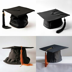 hat graduate on white background
