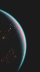 Wall Mural - sight of the sun-kissed planet Earth observed from the International Space Station orbiting around it. Elements furnished by NASA, vertical
