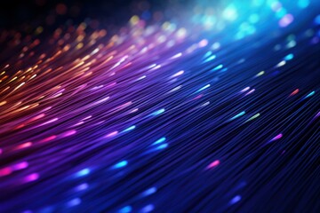 Fototapete - Transparent Optical fiber mockup. Fiber digital. Generate Ai