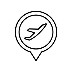 Poster - flight pin icon. outline icon