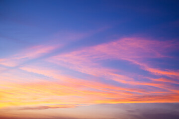 Wall Mural - Sunset Sky Overlay Gradient Sunrise Horizon Dawn Background Gold Red Sun Cloud Landscape Skyline Beautiful Evening Warm Light Sunshine Scenic Yellow Oragne Red Sunlight Summer Spring Backdrop Travel.