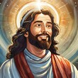 Jesus Christ smiling portrait.