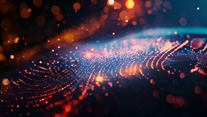 Digital fingerprint scan in fiery glow
