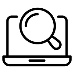 Poster - laptop with magnifiying glass icon