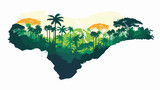 Fototapeta  - An Illustrated Country Shape of Sierra Leone flat vector