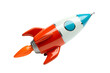 Small rocket toy isolated on transparent background
