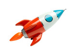 Fototapeta Londyn - Small rocket toy isolated on transparent background