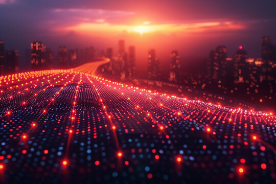 Abstract background. Connecting dots and lines Data technology