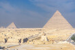 The Great Sphinx and the Egypt Pyramid Complex in Giza, Cairo, Egypt