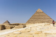 View on the Khafre pyramid in the Giza pyramid complex, Cairo, Egypt