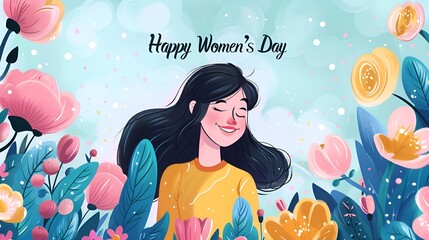 Womans Day Illustration Background with Text 