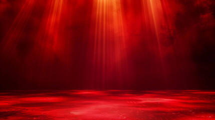 Wall Mural - red colour stage background wallpaper with spotlight from above