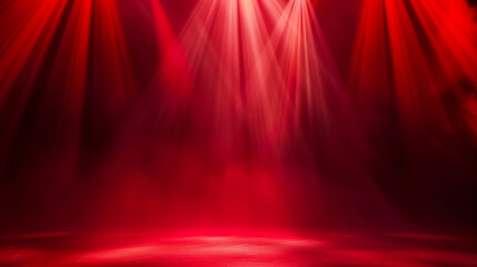 Wall Mural - red colour stage background wallpaper with spotlight from above