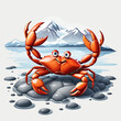 Crab Alaska Cartoon Design Very Delicious