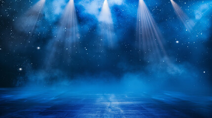 Wall Mural - orange, blue, yellow, green, white, grey, rainbow, colour stage background wallpaper with spotlight 