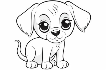 Little dog coloring for children to print. Coloring for school. Coloring for the house. Creative hobbies for children. Coloring page to print.