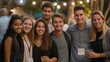 College Students Networking at Professional Event, College students, professional event, networking