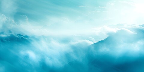 Poster - Image of Blue Blurry Background in Joyful Style, Image, blue, blurry background, joyful style