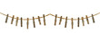 © Roberto Sorin - Old wooden clothespins, laundry hooks, on hemp rope, white background