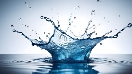 Poster - Abstract purity in motion blue water ripples, cold and clean. Freshness flows in nature's embrace