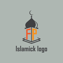 FP Islamic logo with mosque icon design.