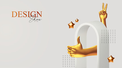 Wall Mural - 3d realistic premium product display design template. white scene geometric composition. elegant vec