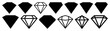 Diamond silhouette set vector design big pack of illustration and icon