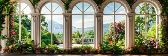 Wall Mural - Idyllic Italian Landscapes: The Tranquil Waters and Historic Villas of Lake Como Under the Summer Sun